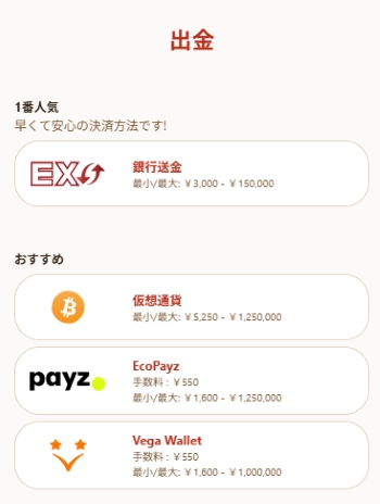 ブックメーカーから出金