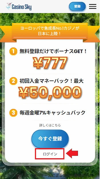 カジノスカイ ログイン
