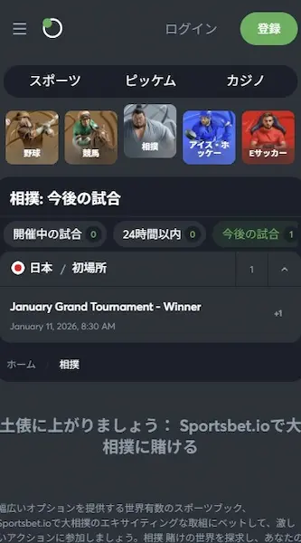 相撲 ブックメーカー：スポーツベットアイオ