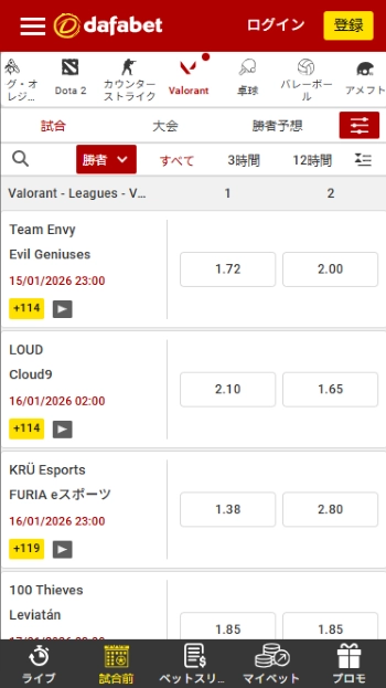 ダファベット Valorant 賭け