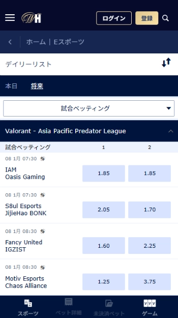 ウィリアムヒル Fortnite 賭け