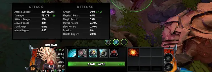 Dota 2 Roshanのステータス