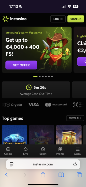 Instasino wedden op sport