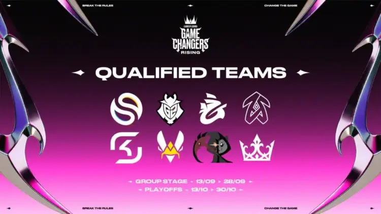 League of Legends Game Changers Rising 2025 deelnemers en teams overzicht.