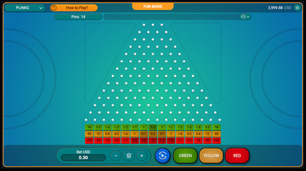 plinko casino game interface