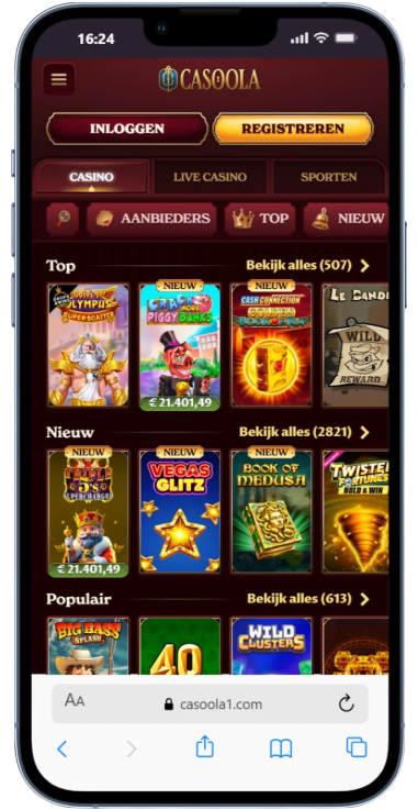 Casoola home mobiel Beste nieuwe online casino met wel 15 bonussen