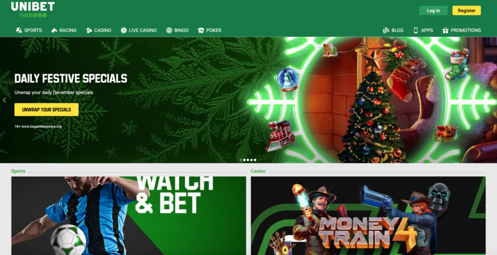 Unibet en Bwin homepages vergeleken als beste algemene bookmakers belgie