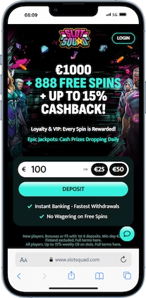 Slot Squad casino hemsida från mobil