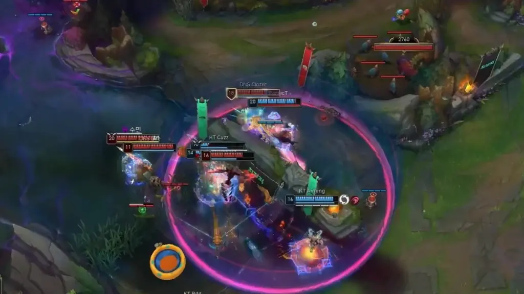 League of Legends, teamfight i den första matchen för LCK säsongen 2026