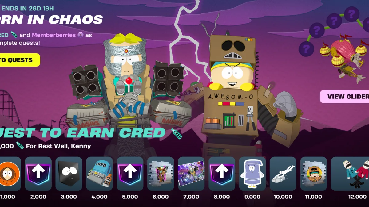 Butters och Cartman med ingame eventet i Fortnite