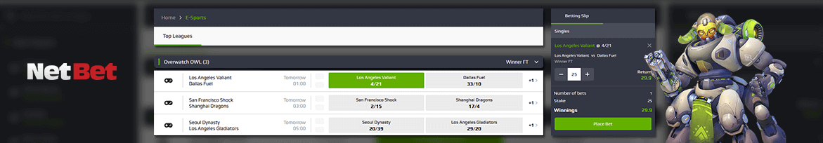 netbet esports betting odds