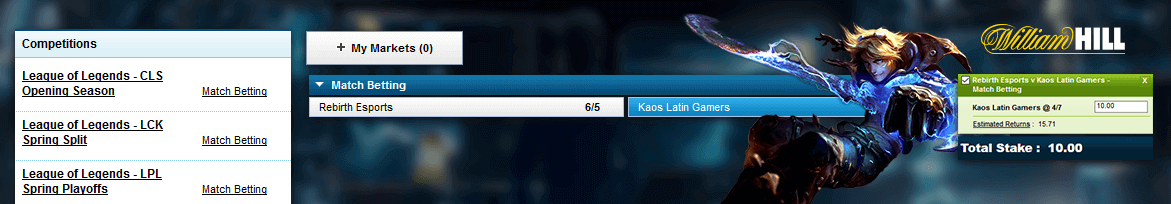 william hill esports betting odds