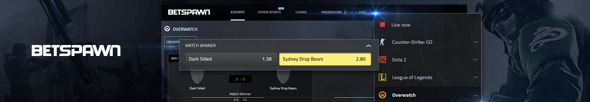 betspawn esports betting odds