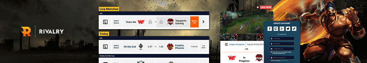 rivalry esports betting odds