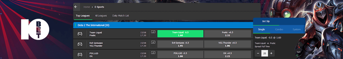 10bet esports odds