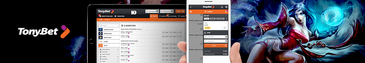 tonybet esports betting on mobile