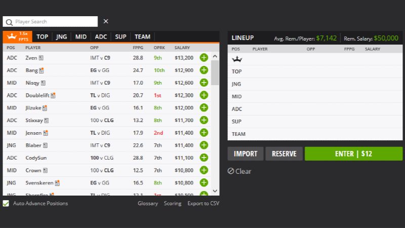 LoL Fantasy Draft