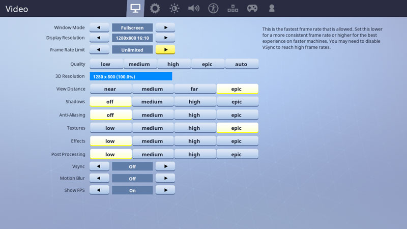 Best Fortnite Settings PC