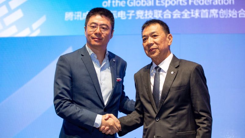 Signing of the agreement with Tencent, conducted by Mr Chris Chan, President of the Global Esports Federation, and Mr Edward Cheng, Vice President of Tencent