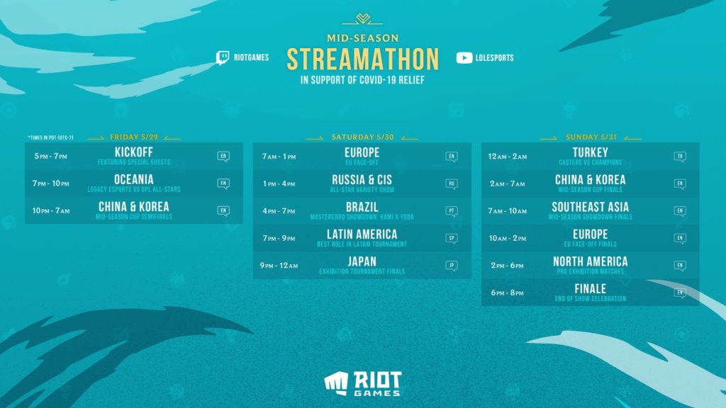 Mid Season Streamathon Schedule