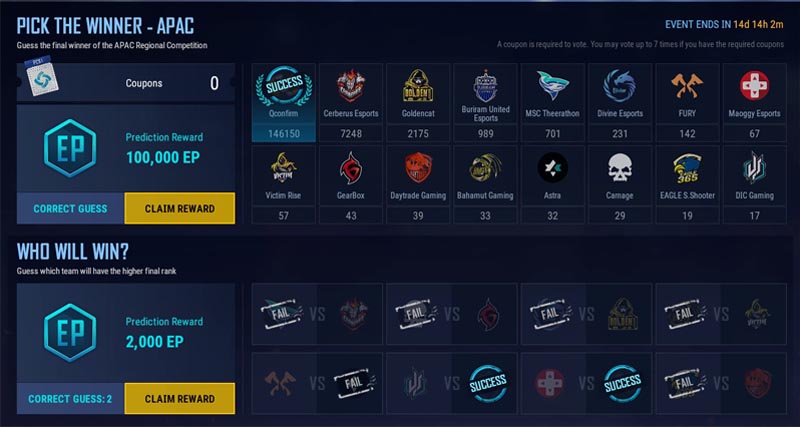 PUBG Pick'em Challenge