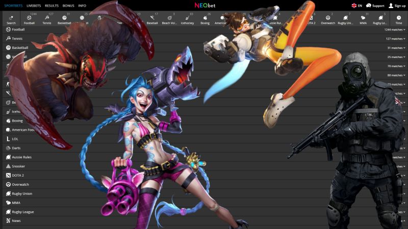 Neo.bet Esports Markets. CSGO DOTA LOL Overwatch