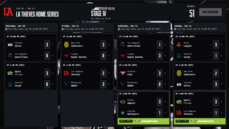 CoD League Pickem