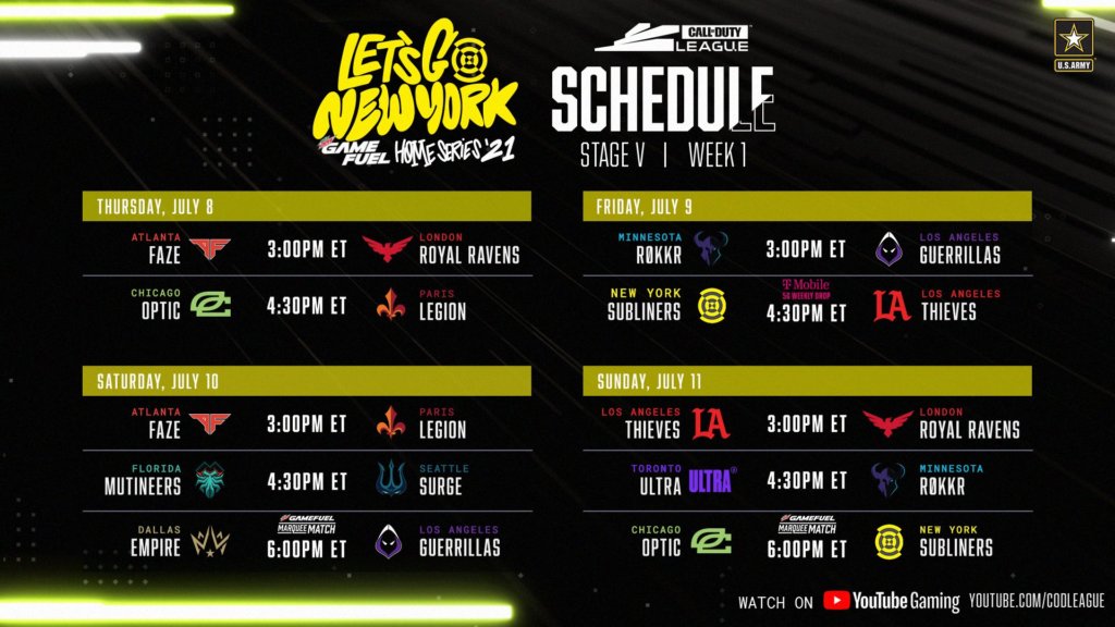 NY Home Series Schedule