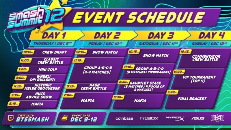 Smash Summit 12 Schedule