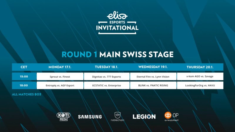 Elisa Invitational Main Swiss Stage Schedule