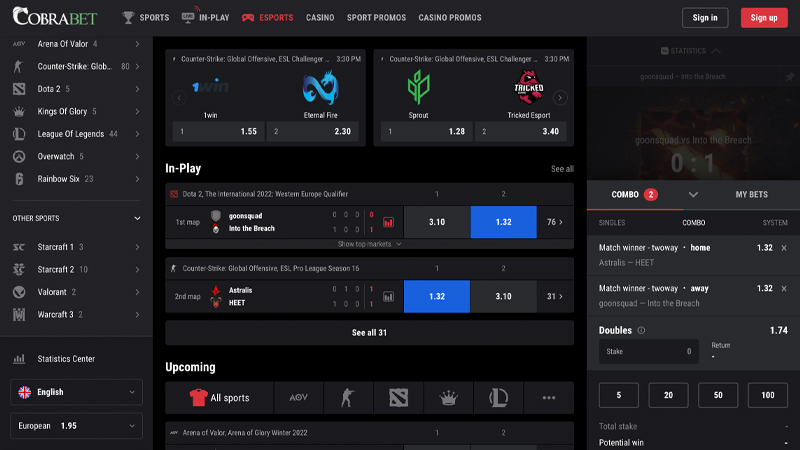 cobra casino esports
