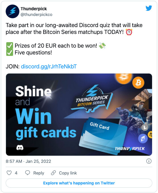 Thunderpick Bitcoin Series promo offer