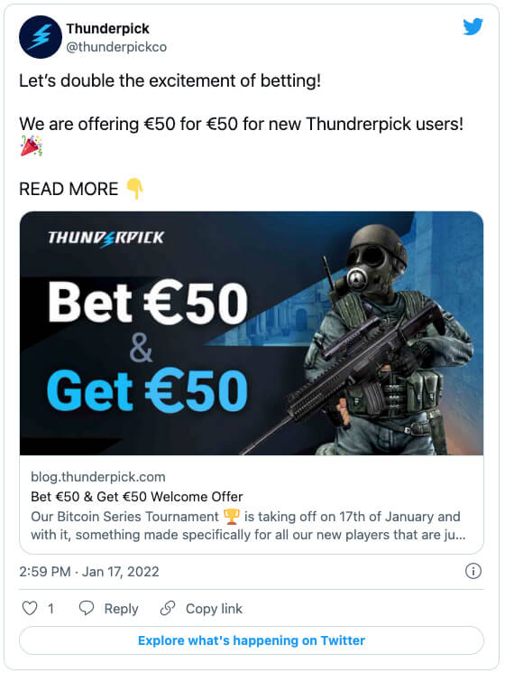 Thunderpick Bitcoin series promo