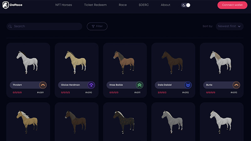 Derace Horses Marketplace