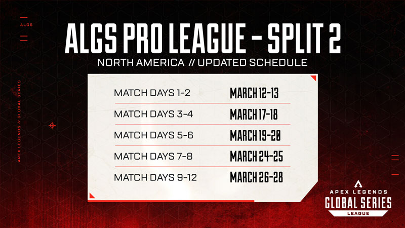 ALGS Split 2 NA Schedule