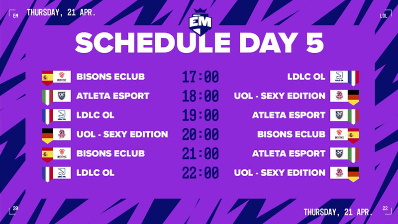 EU Masters Schedule