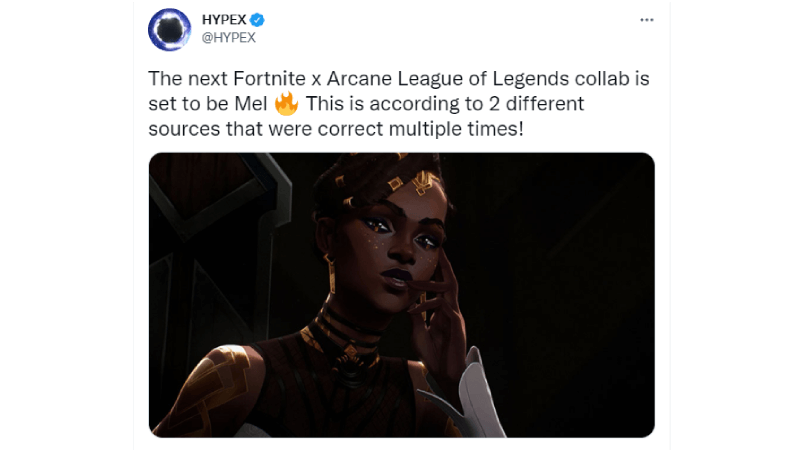 Arcane x Fortnite Tweet