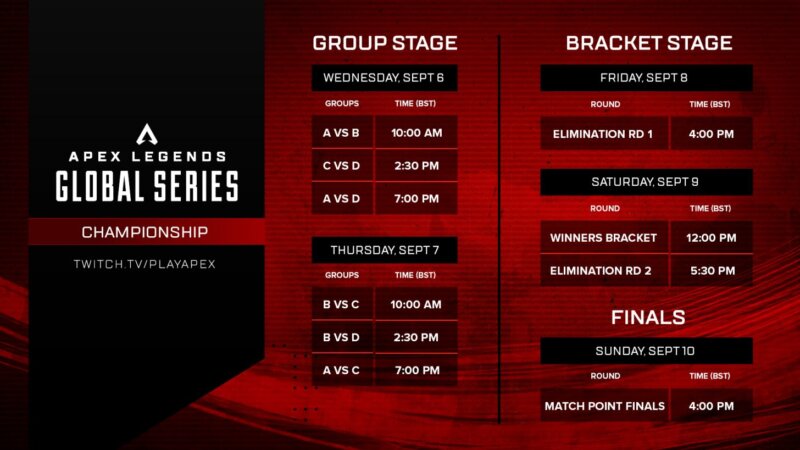 Livestream Schedule ALGS 2023 Championship