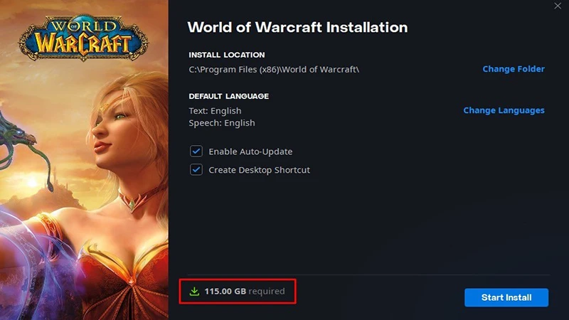 World Of Warcraft size