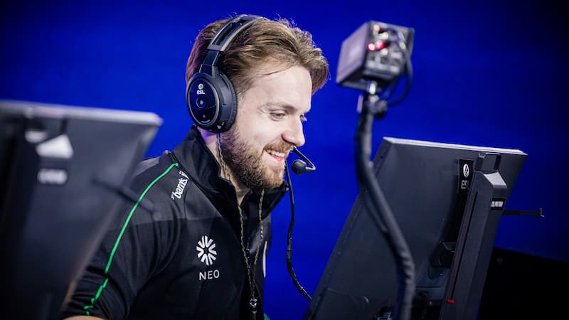 NiKo smiles while playing at IEM Melbourne 2025 for Falcons