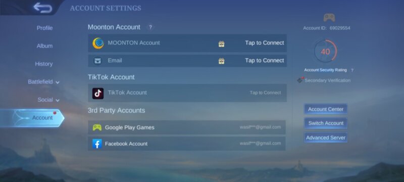 MLBB Account