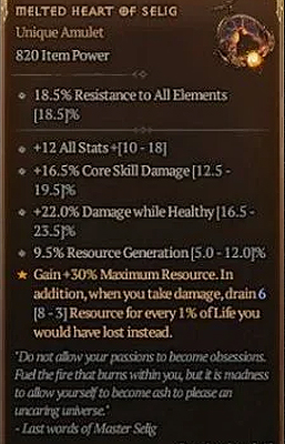 Melted Heart of Selig Diablo 4