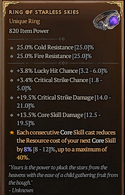 Ring of Starless Skies Diablo 4