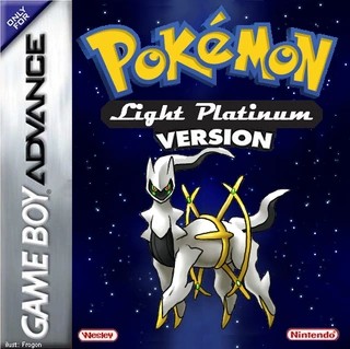 Pokémon Light Platinum game cover displaying colorful illustrations of iconic Pokémon in an adventurous setting.