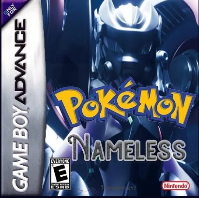 Cover art for the "Pokémon Nameless" game on Game Boy Advance, featuring a futuristic, robotic Pokémon design.