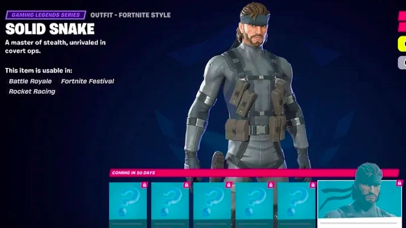 Solid Snake in Fortnite Battle Pass