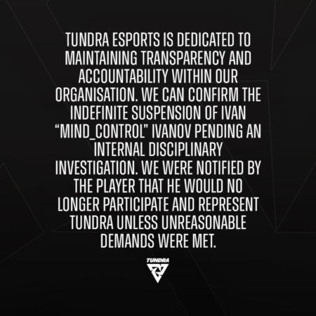 Tundra Esports Dota 2 statement