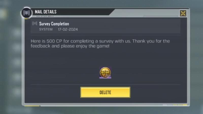 COD Mobile In-Game Surveys rewards