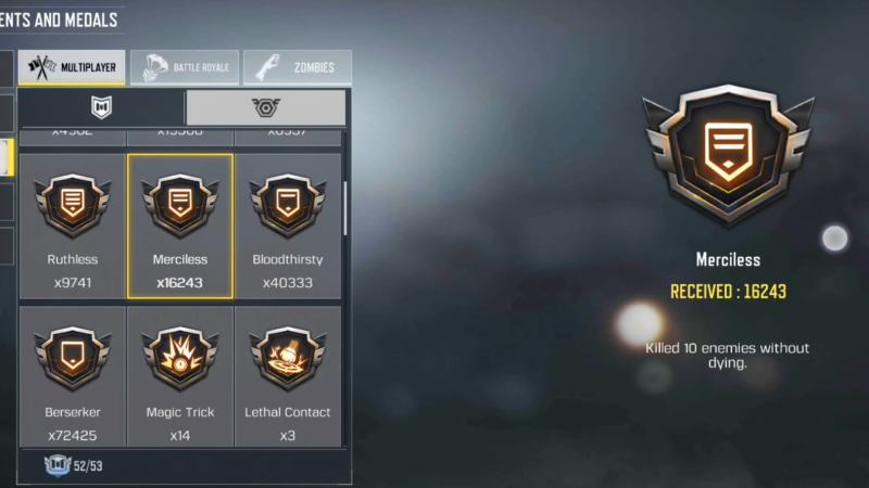 CoD Mobile Merciless Medal