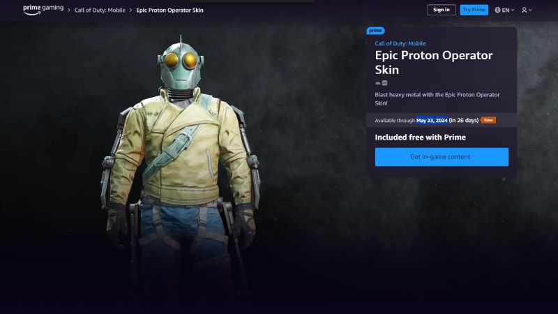 CoD Mobile Prime Gaming Reward